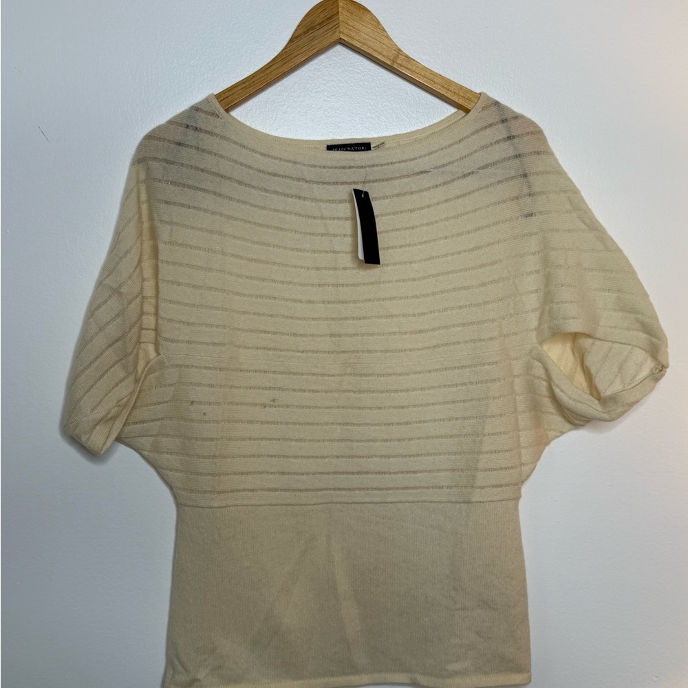 Natori Cream Striped Women's Blouse